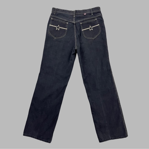 !SOLD! RED SNAP Vintage Black Dark Grey Star Pocket High Waisted Skater Jeans - Picture 8 of 12